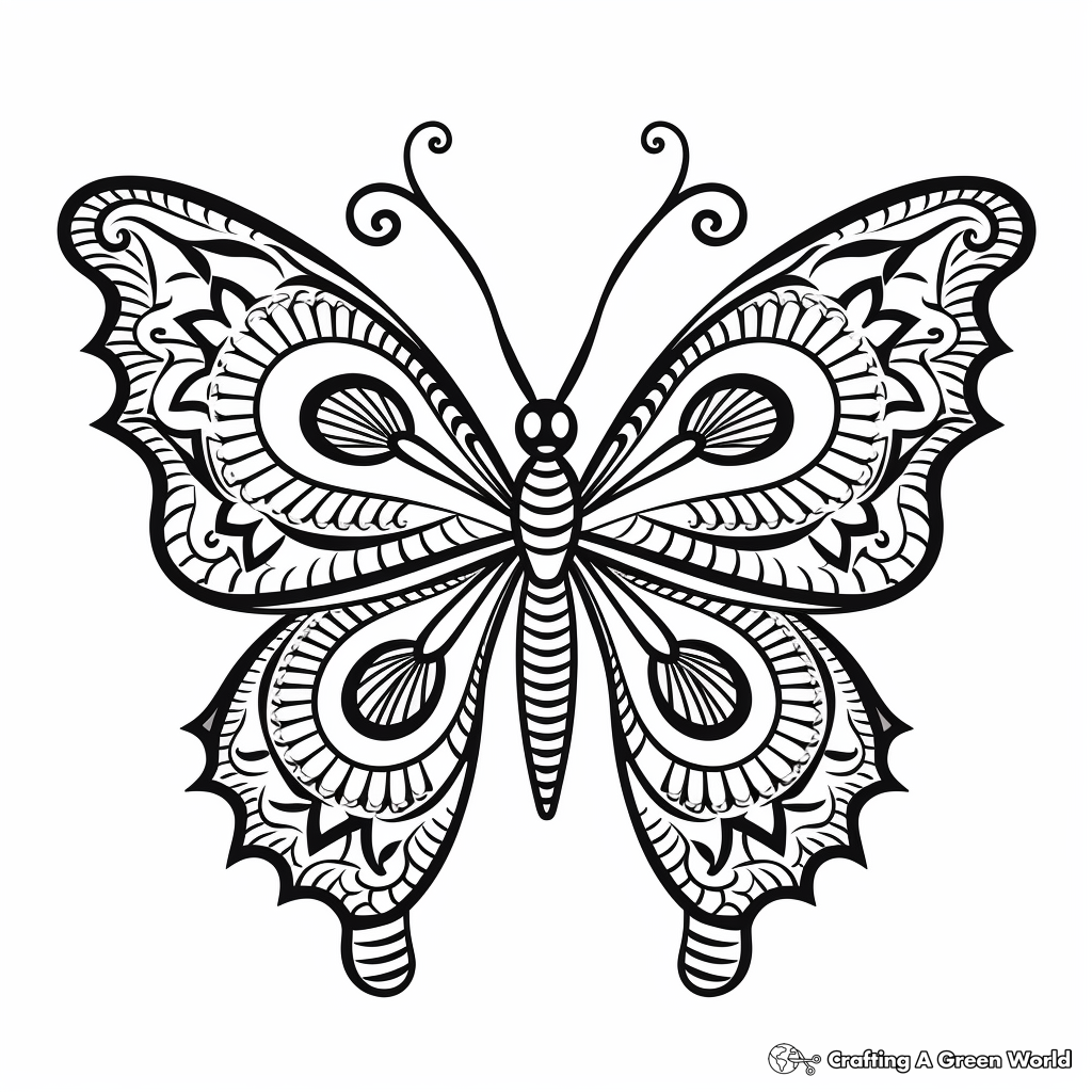 Butterfly mandala coloring pages