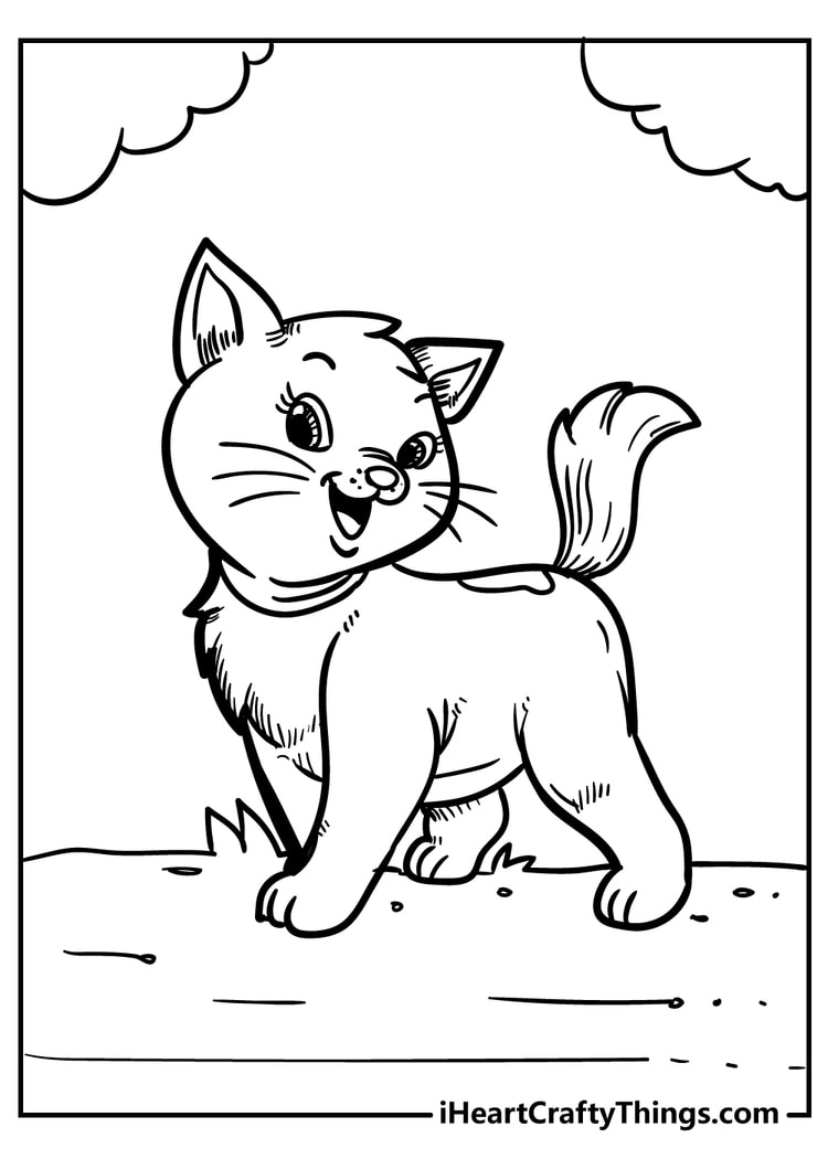 Cat coloring pages free printables