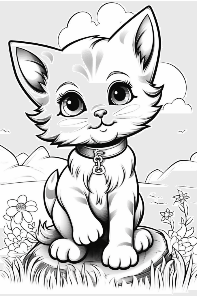 Cat coloring pages hue therapy