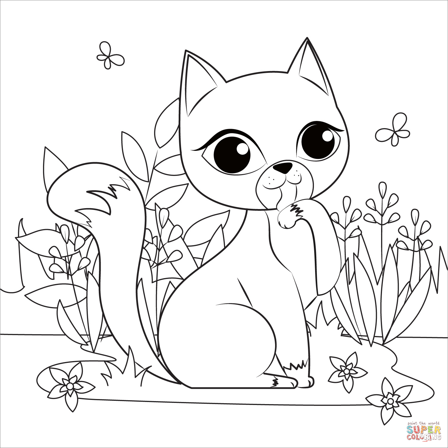 Cat coloring page free printable coloring pages