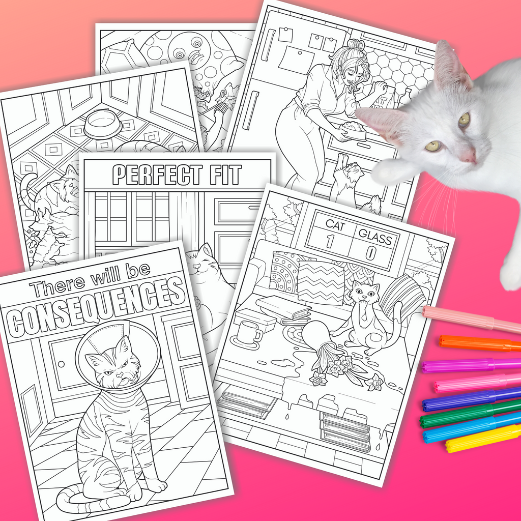 Printable cat coloring pages â carrie elle