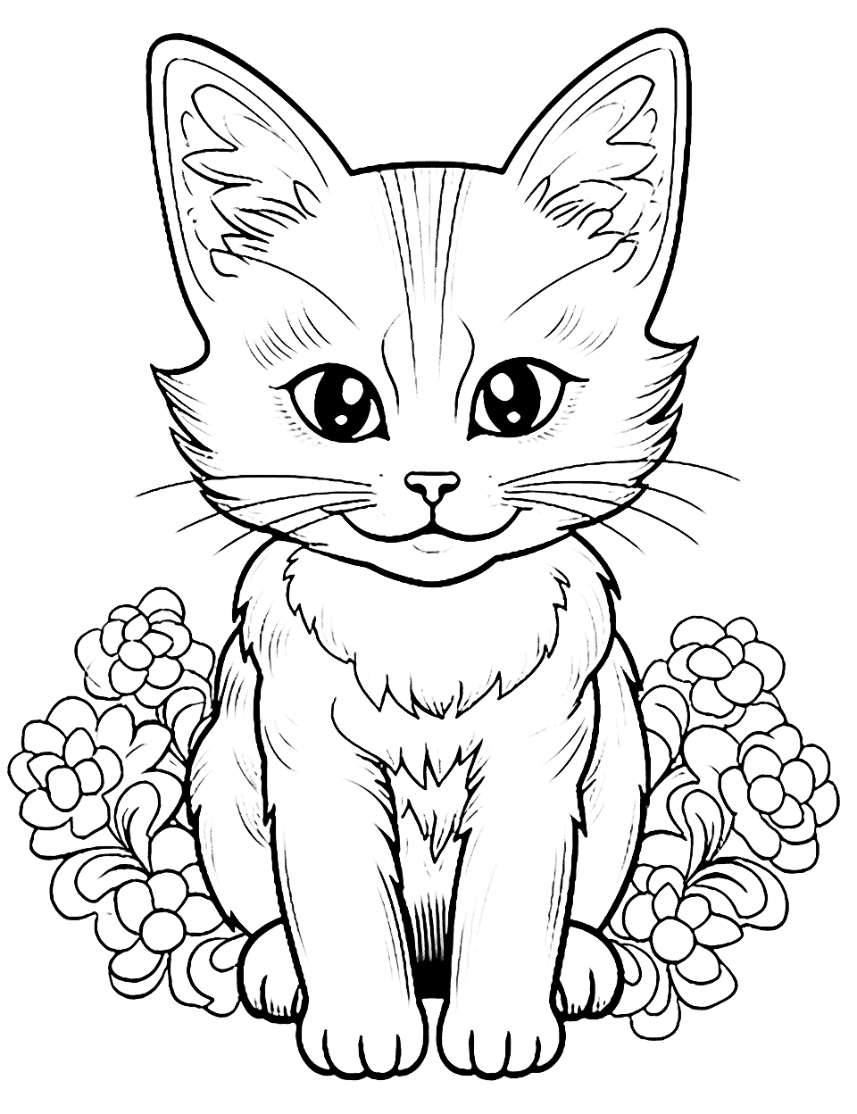 Cat coloring pages free printable sheets