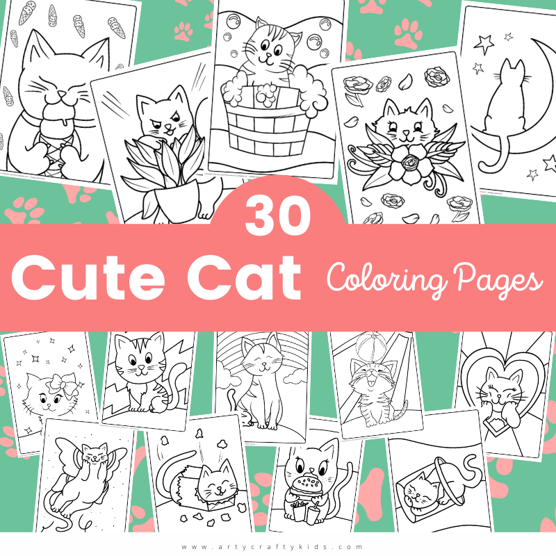 Cat coloring pages for kids arty crafty kids