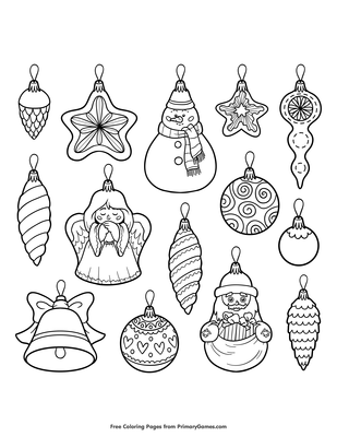 Christmas ornaments coloring page â free printable pdf from