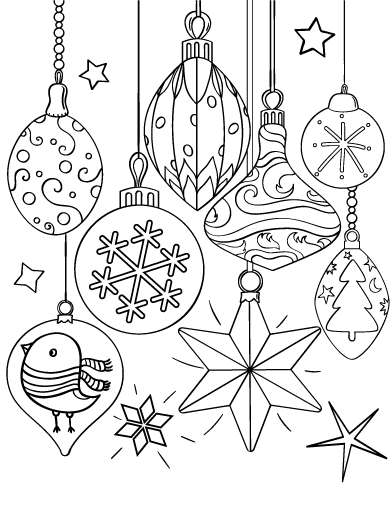 Free christmas ornament coloring page