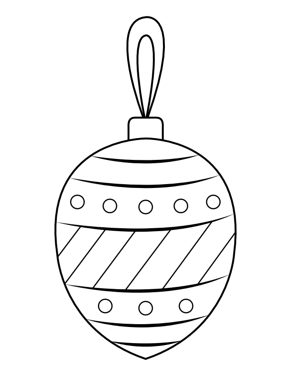 Printable patterned christmas ornament coloring page