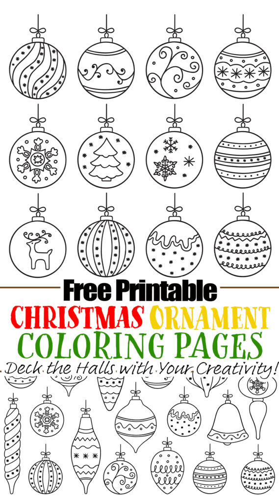 Free printable christmas ornament coloring pages