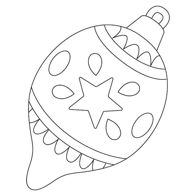 Premium vector christmas ornament isolated coloring page