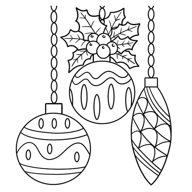 Christmas ornament coloring page images