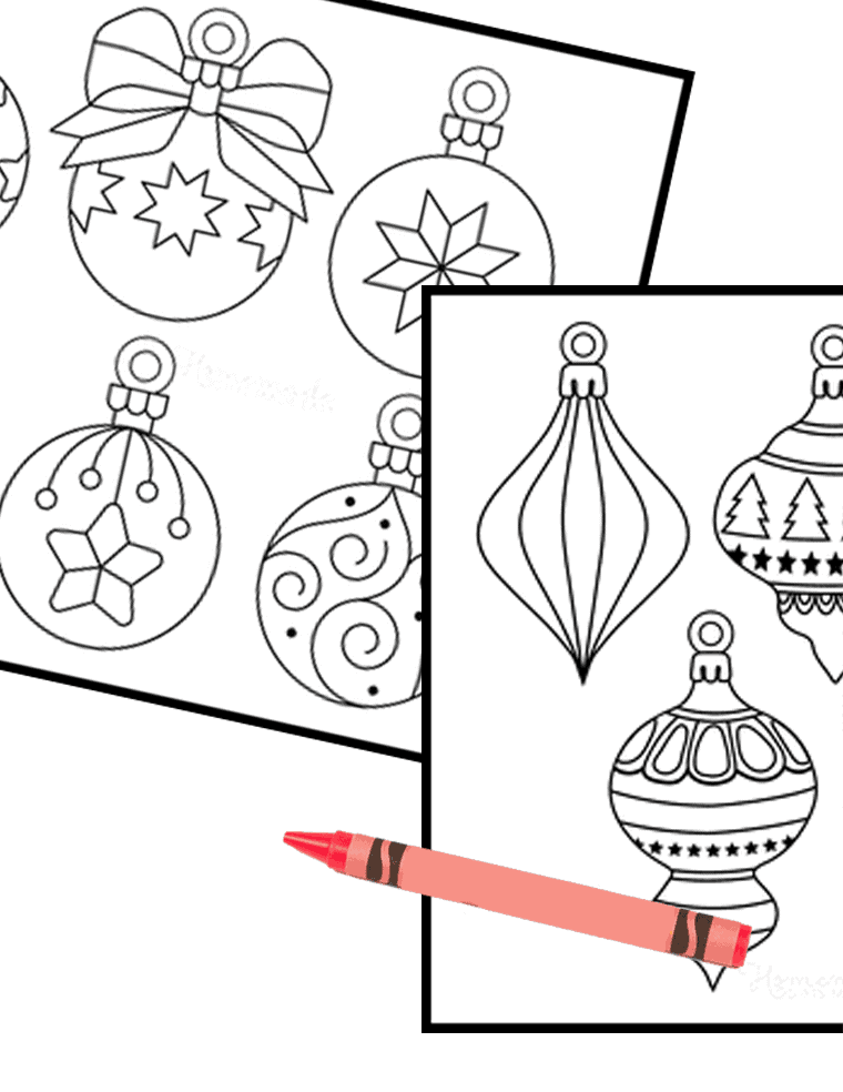 Free coloring pictures of christmas ornaments printable pages