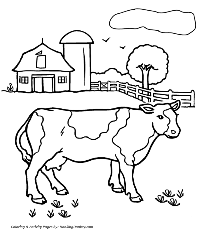 Cow coloring pages printable farm cow coloring page