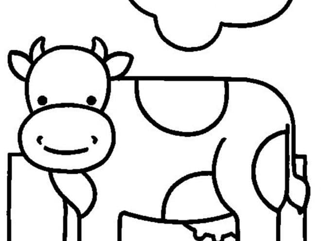 Free easy to print cow coloring pages