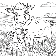 Cute cow coloring pages free printable pdfs