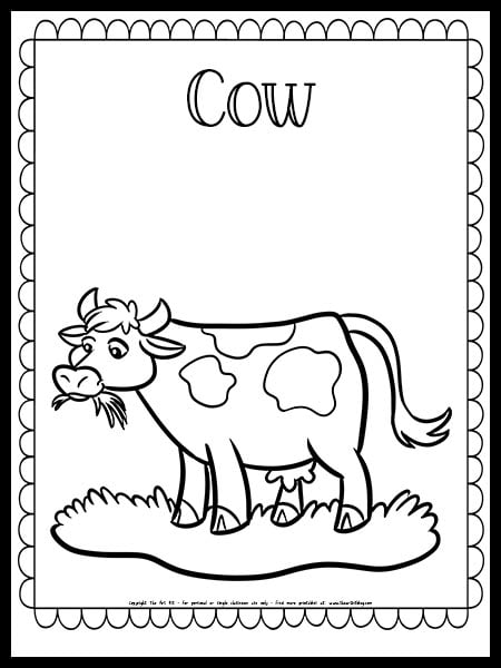 Cow coloring page â the art kit