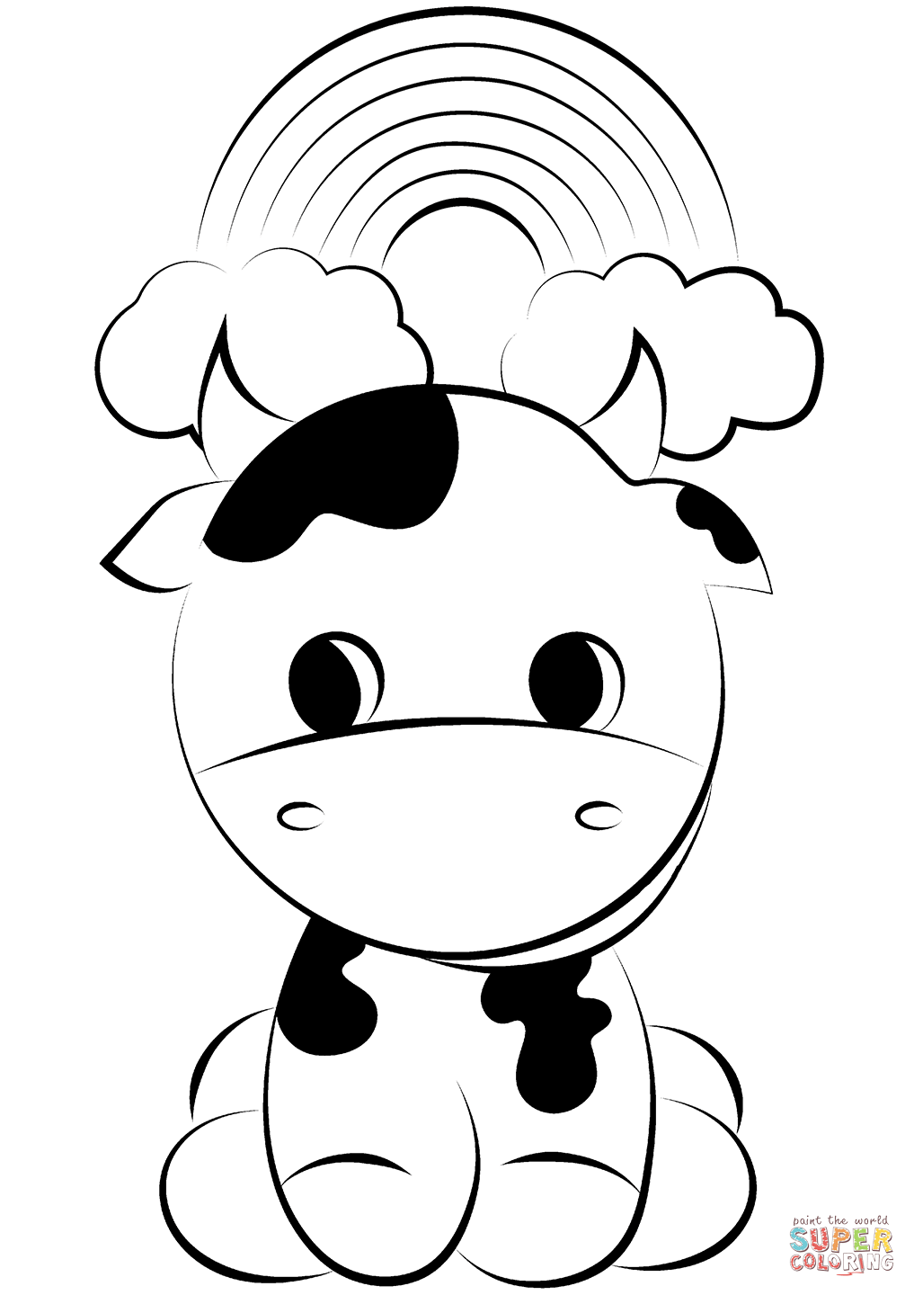 Cute baby cow coloring page free printable coloring pages