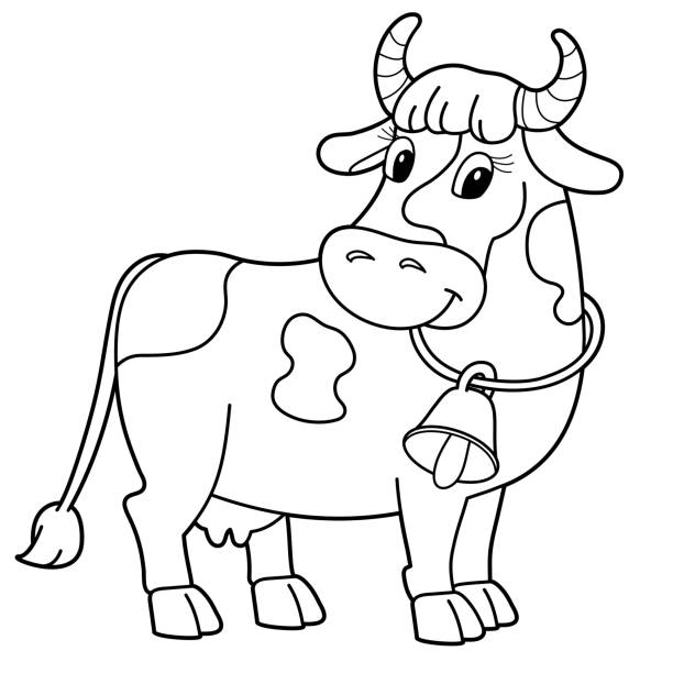 Printable cow cartoons stock illustrations royalty