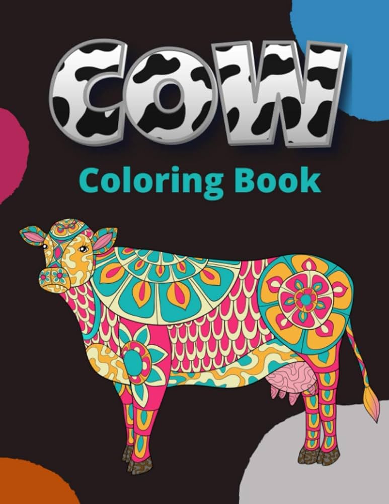 Cow coloring book large print cows coloring book for adult stress relief and relaxation mandala style coloring pages publishing house blueberry books