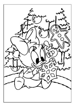 Delightful disney characters printable christmas coloring pages for kids