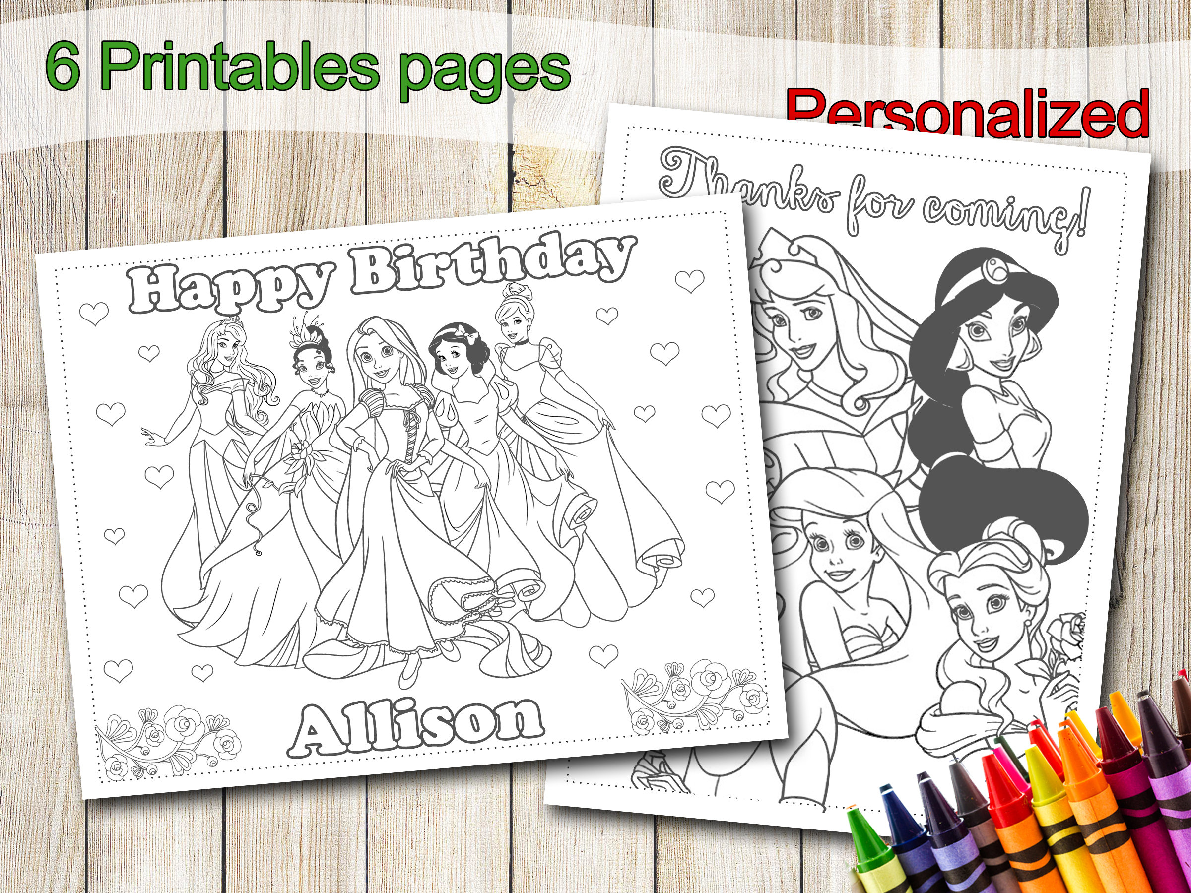 Princesses coloring pages disney princess party favors disney princess birthday party favor princess coloring book princess activities