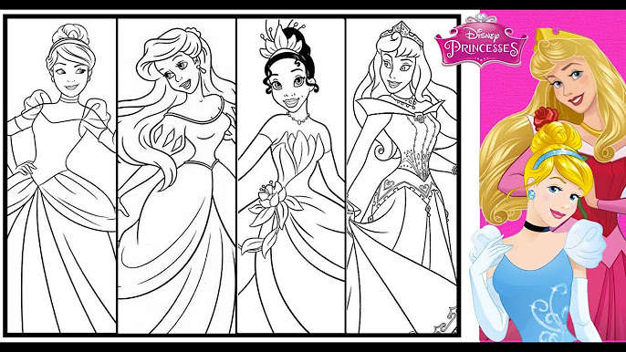 Disney princesses coloring page