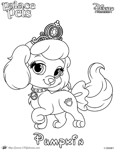 Free coloring page featuring pumpkin from disneys princess palace pets â