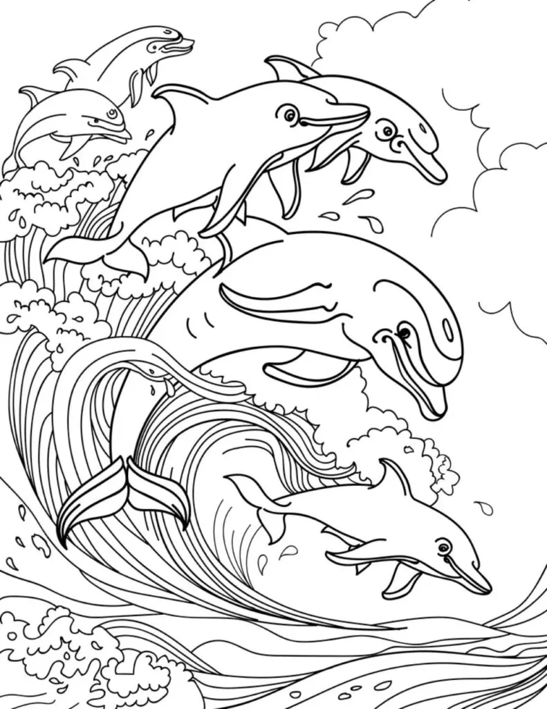 Free dolphin coloring pages your kids will love download printable pdfs