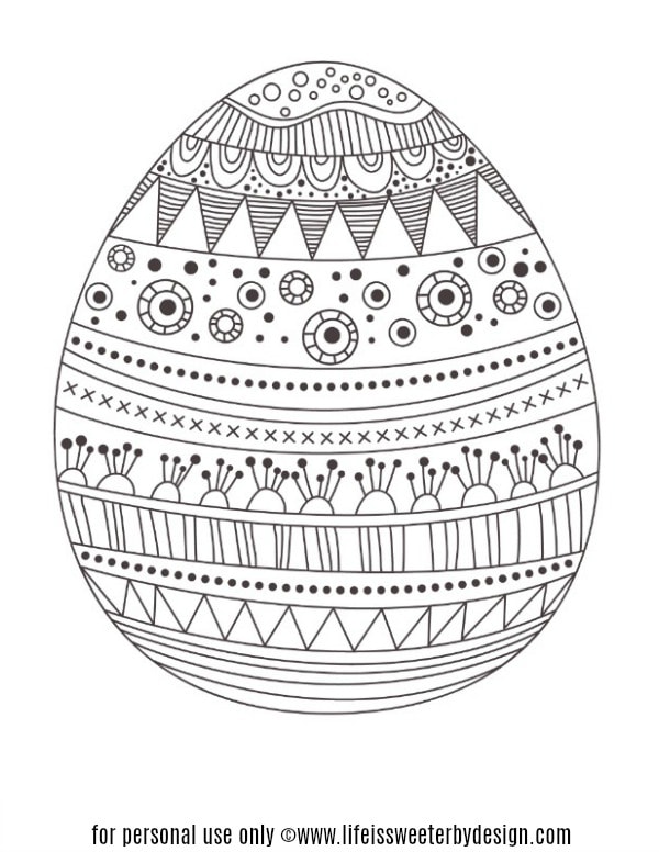 Free printable easter egg color pages