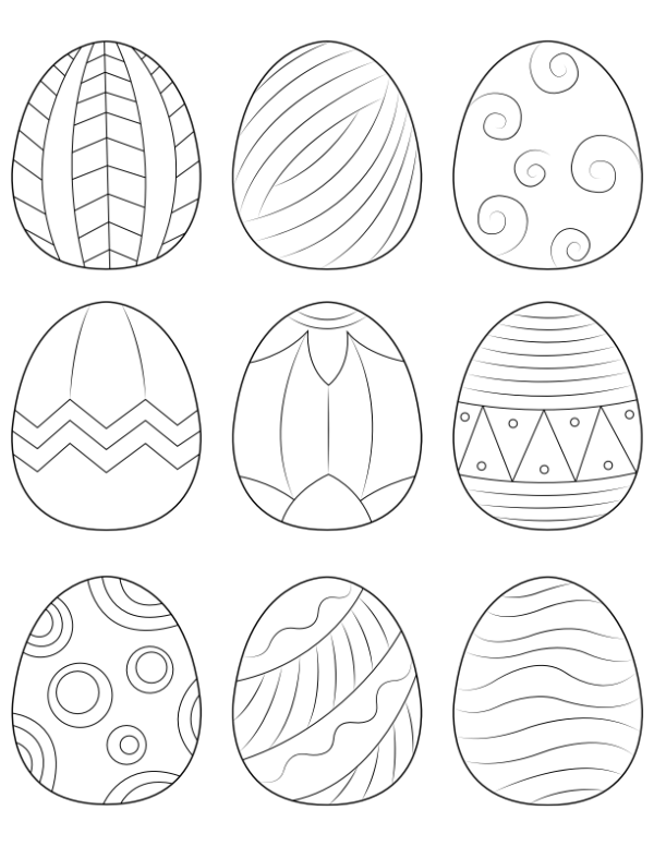 Printable easter egg coloring page