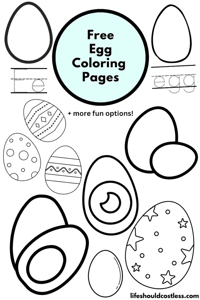 Egg coloring pages free printable pdf templates
