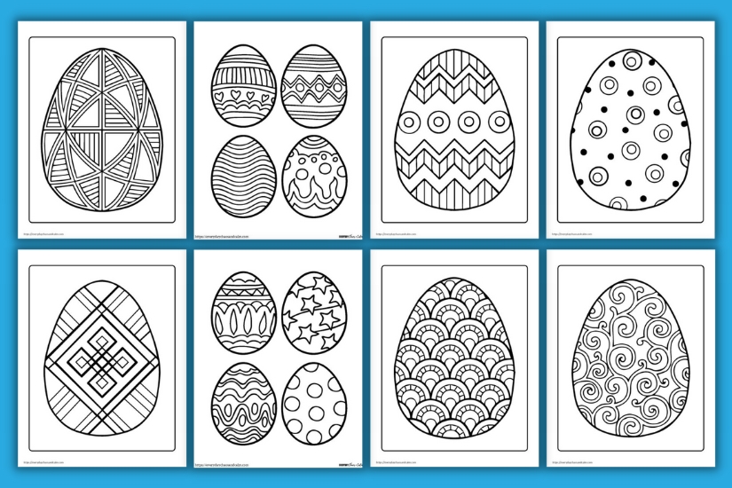 Free printable easter egg coloring pages