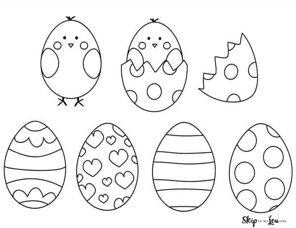 Easter egg coloring pages skip to my lou