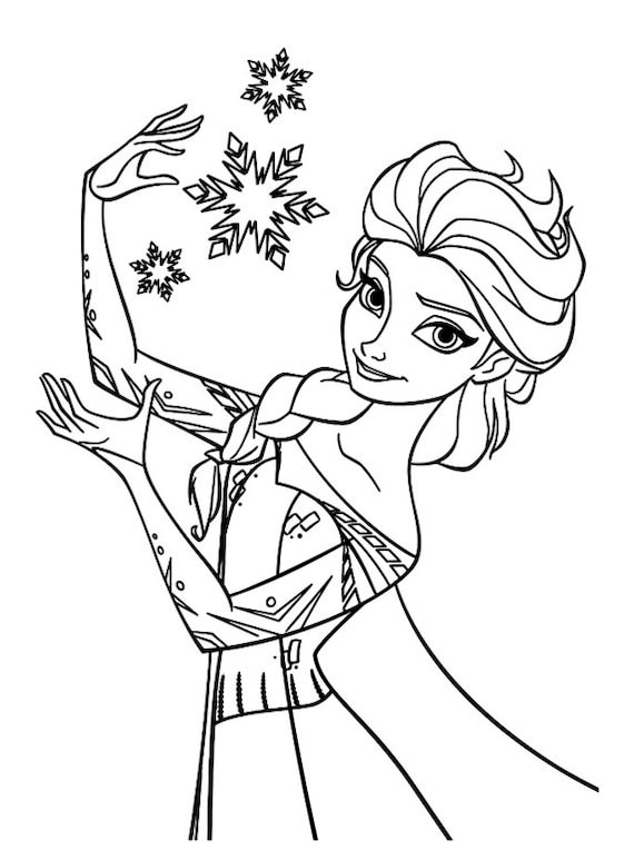 Digital anna elsa frozen colouring pages