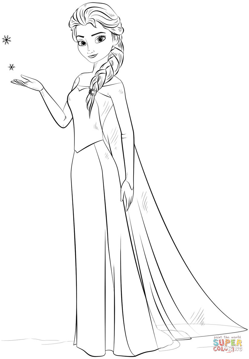 Elsa from the frozen coloring page free printable coloring pages