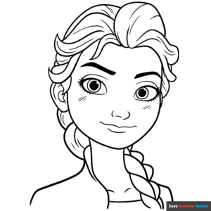 Elsa from frozen coloring page easy drawing guides