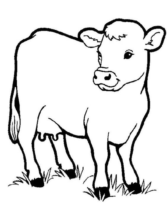 Free easy to print farm animal coloring pages