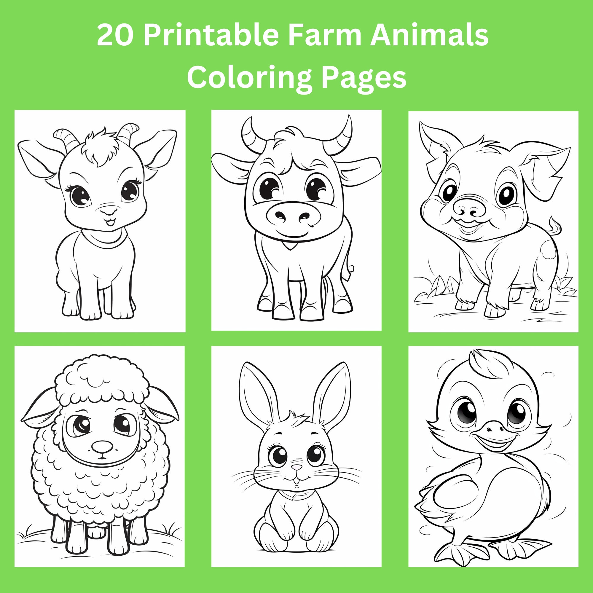 Printable farm animals coloring pages cute farm animals coloring pages