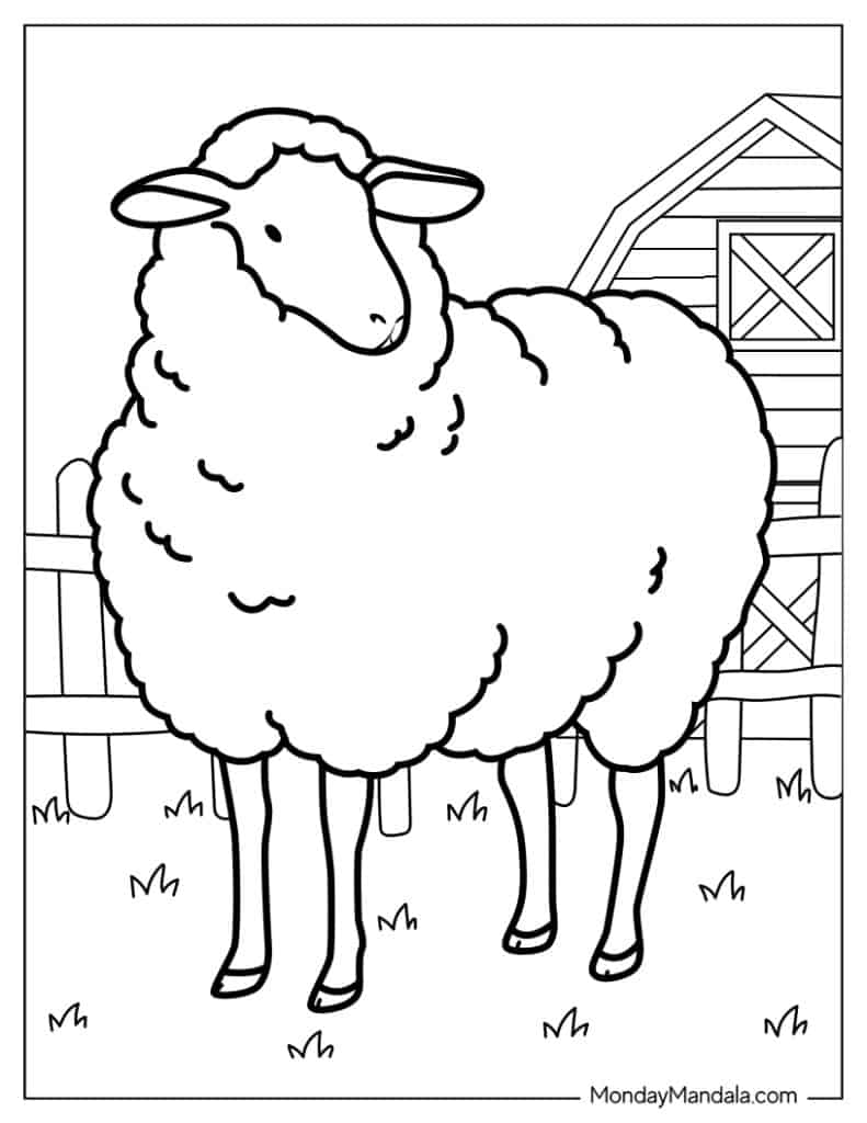 Farm animals coloring pages free pdf printables