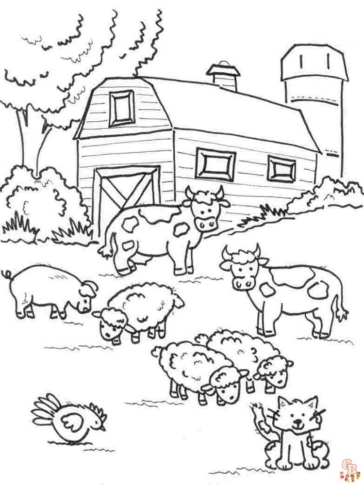 Farm animal coloring pages printable free and easy for kids