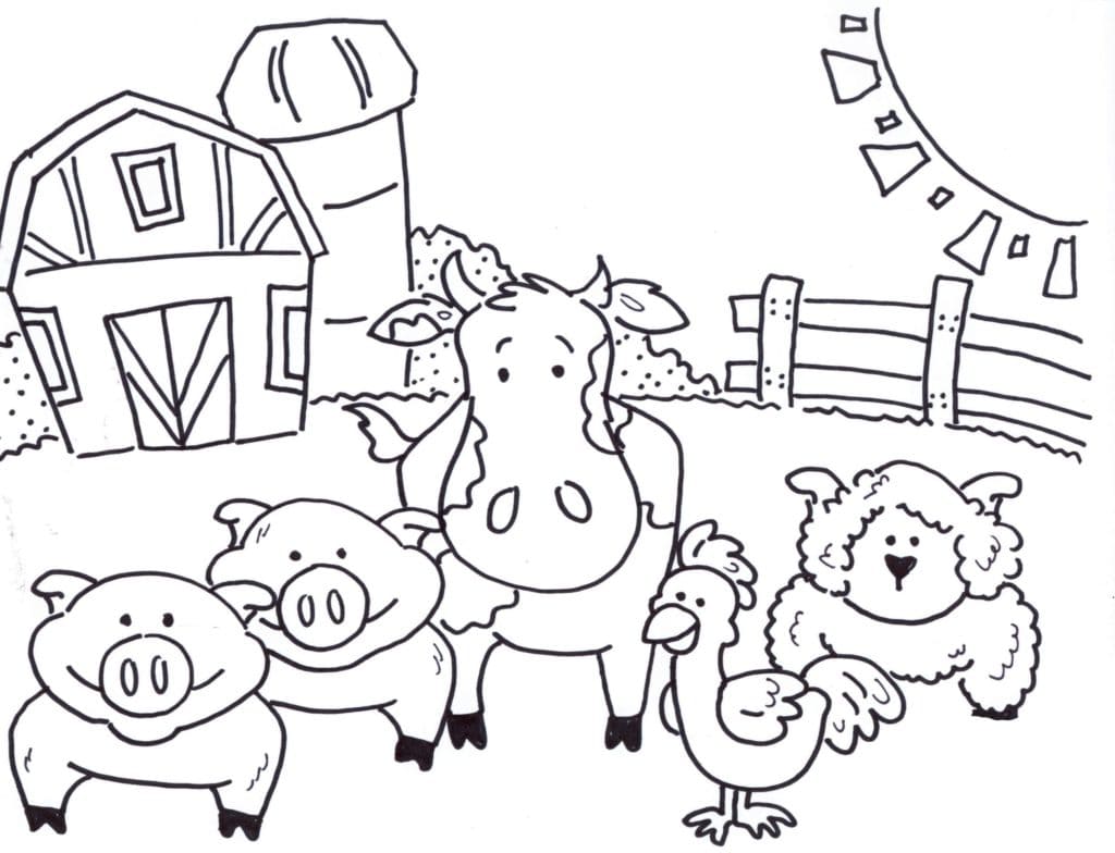 Print farm animal coloring page