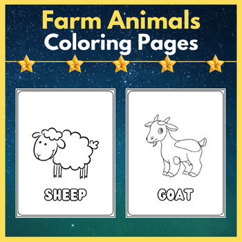 Farm animals coloring pages printable posters by your fellow teacher