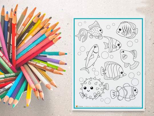 Fish coloring page