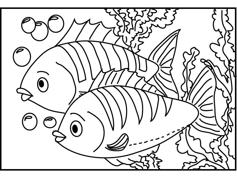 Free printable fish coloring pages for kids adults