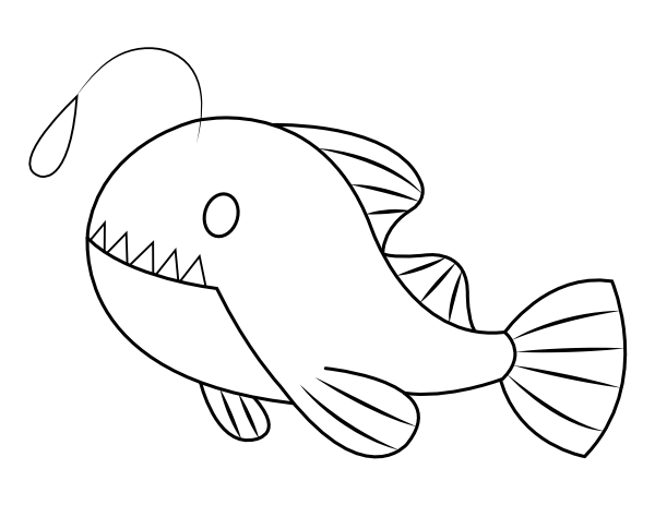 Printable angler fish coloring page