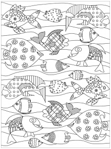 Printable fish coloring pages for kids