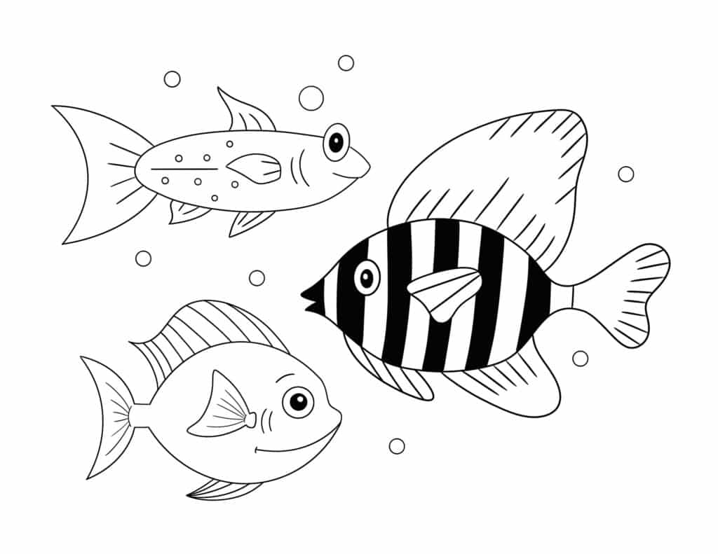 Free fish coloring pages â the hollydog blog