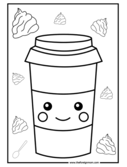 Unbelievably cute food coloring pages printable and free