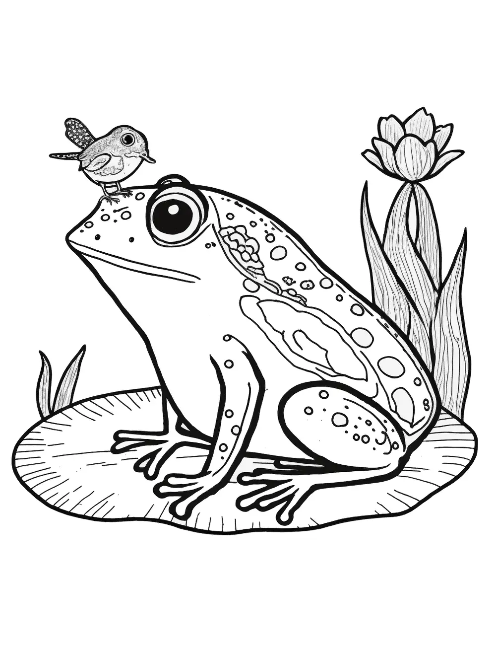 Frog coloring pages free printable sheets