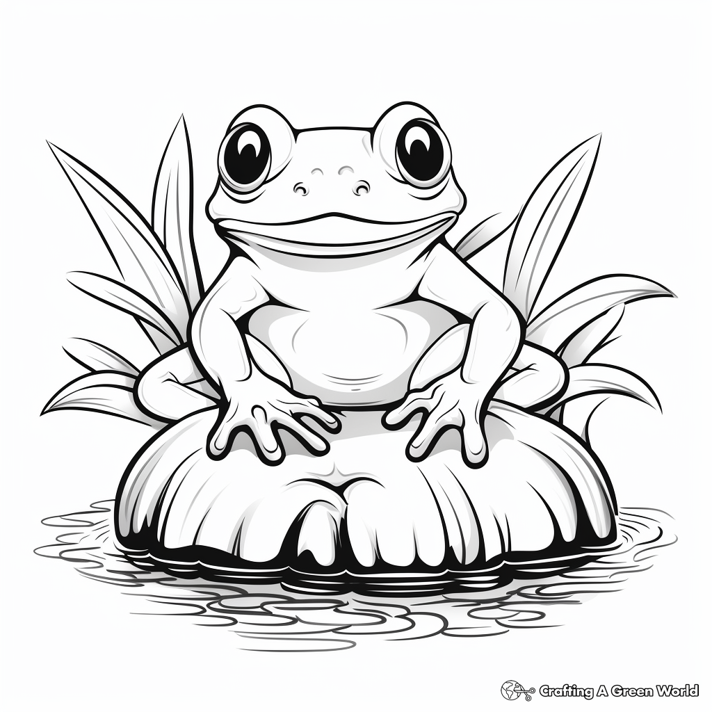 Mushroom frog coloring pages