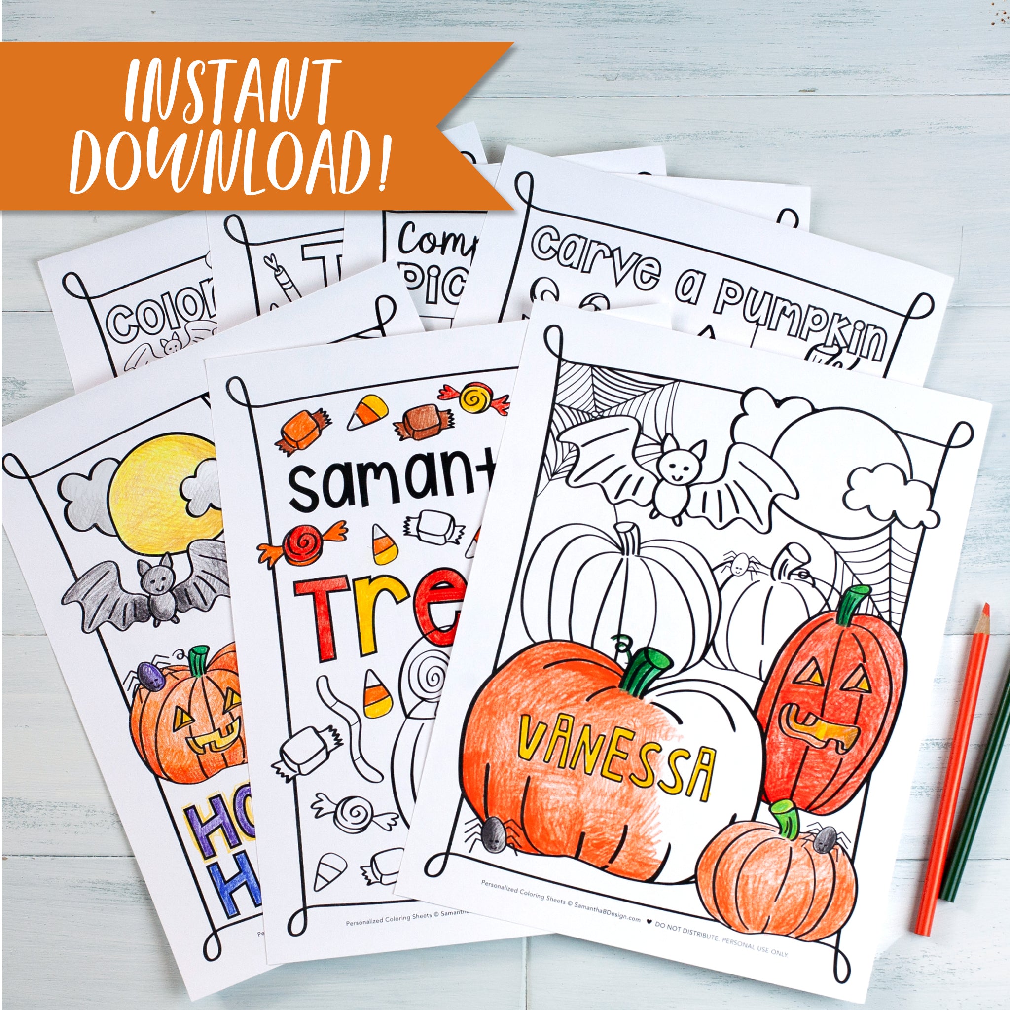 Halloween printable kids activity and coloring book bundle â samantha b design