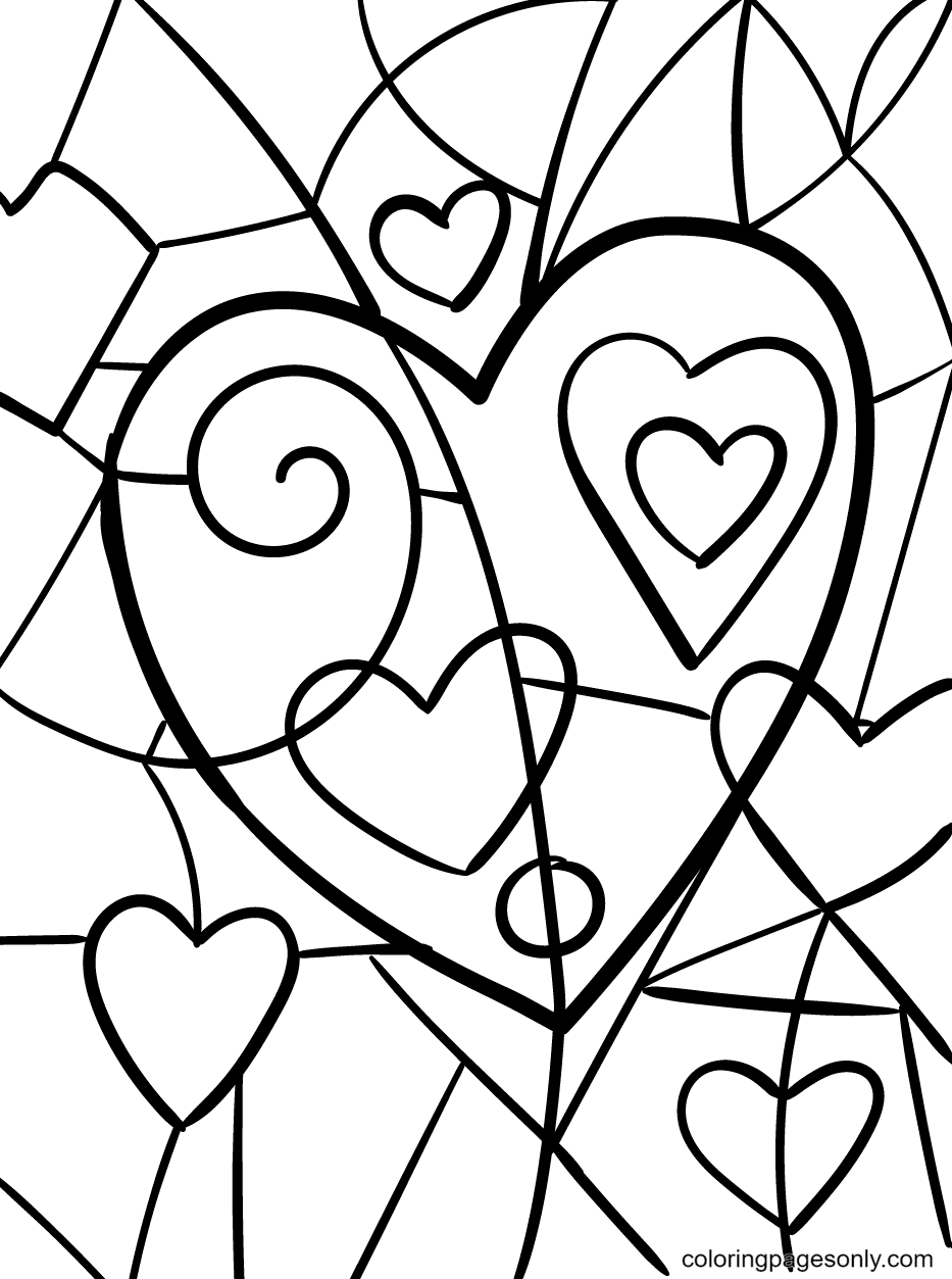 Heart coloring pages printable for free download